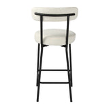 Long Lulu - Set of 2 Bar Stools in Boucle - Cream