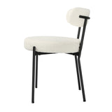 Lulu - Set of 2 Dining Chairs in Boucle Fabric - Cream