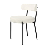 Lulu - Set of 2 Dining Chairs in Boucle Fabric - Cream