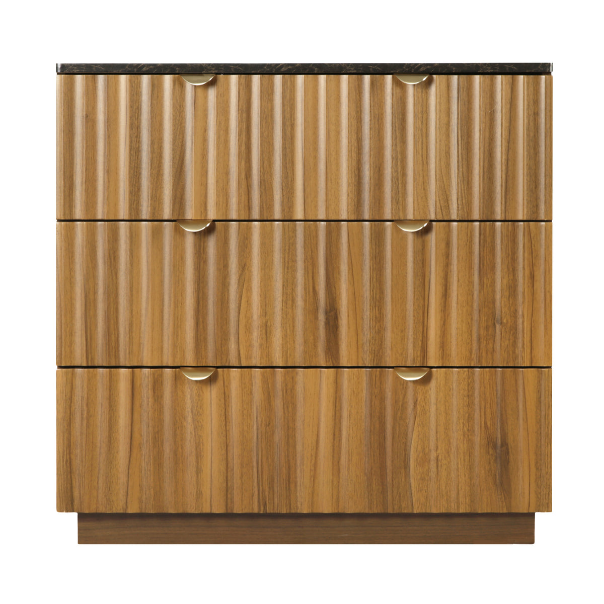 Mayfair Fluted Smoked Oak Chest of 3 Drawer