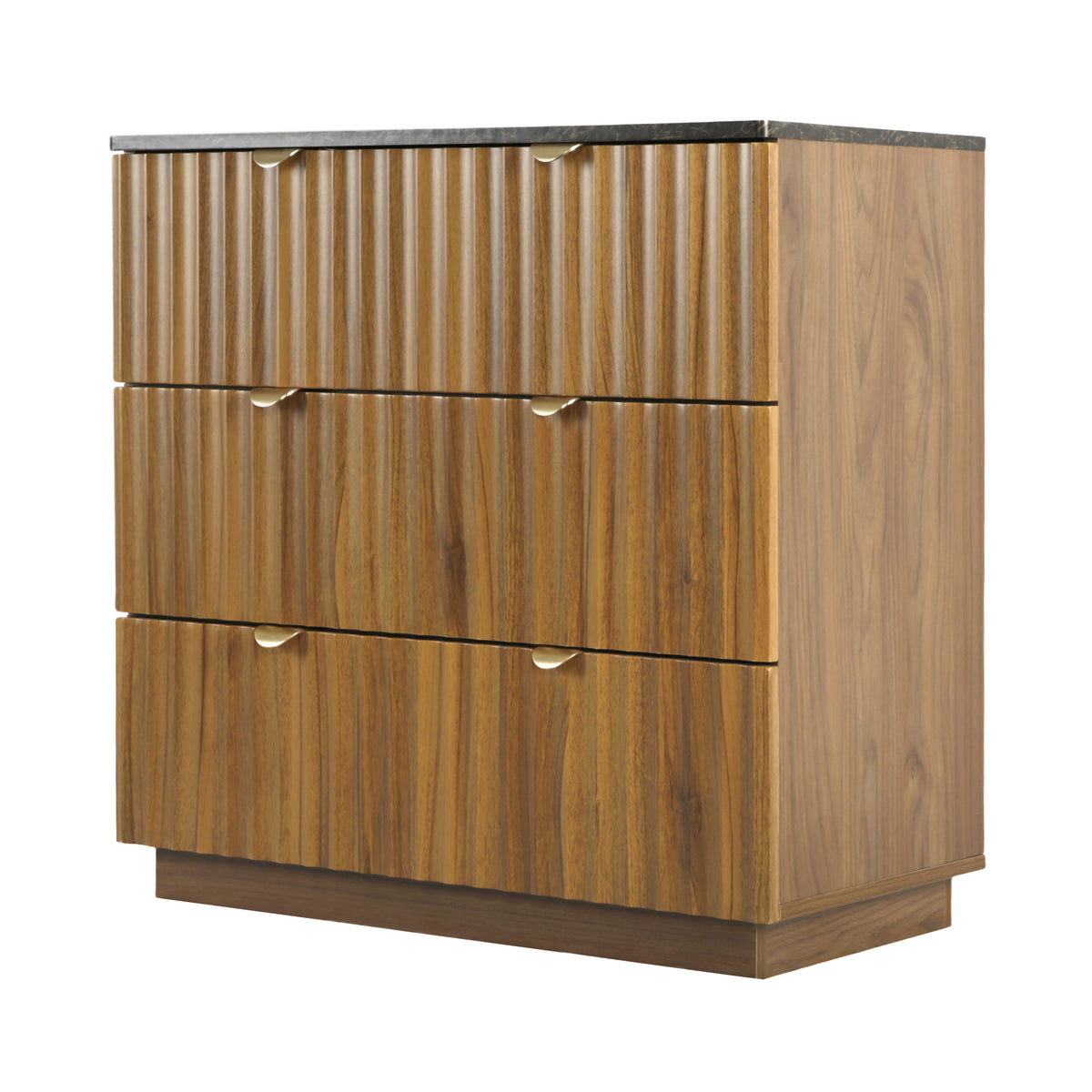 Mayfair Fluted Smoked Oak Chest of 3 Drawer