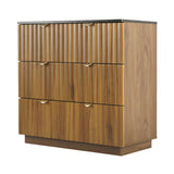Mayfair Fluted Smoked Oak Chest of 3 Drawer