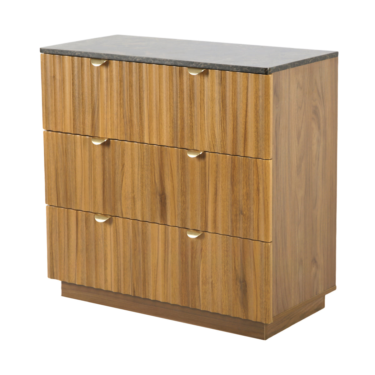 Mayfair Fluted Smoked Oak Chest of 3 Drawer