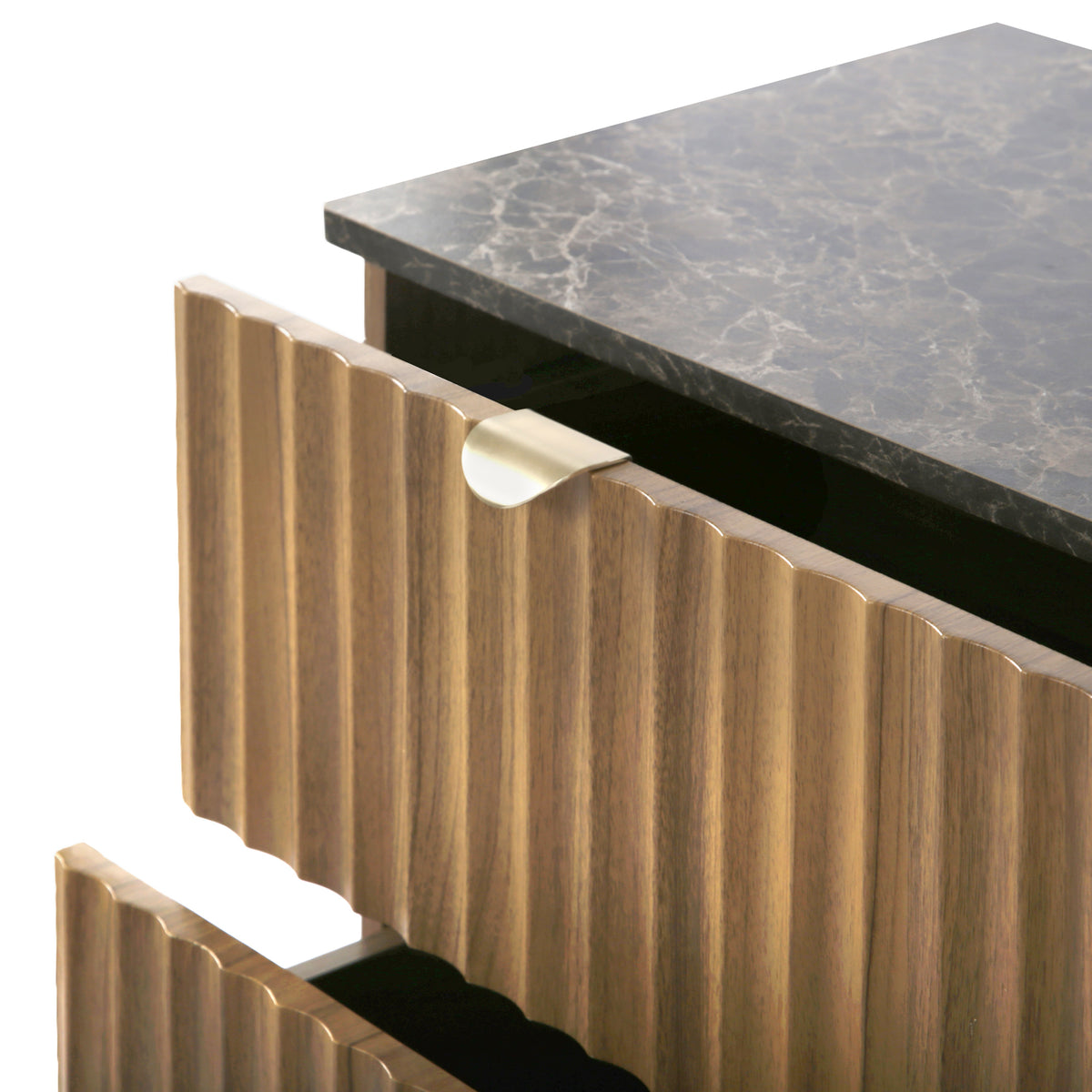 Mayfair Fluted Smoked Oak Chest of 3 Drawer