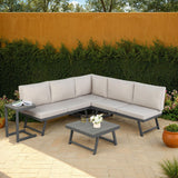 Monaco - Lounge Corner Sofa Set - Transforms into x2 Sunbeds