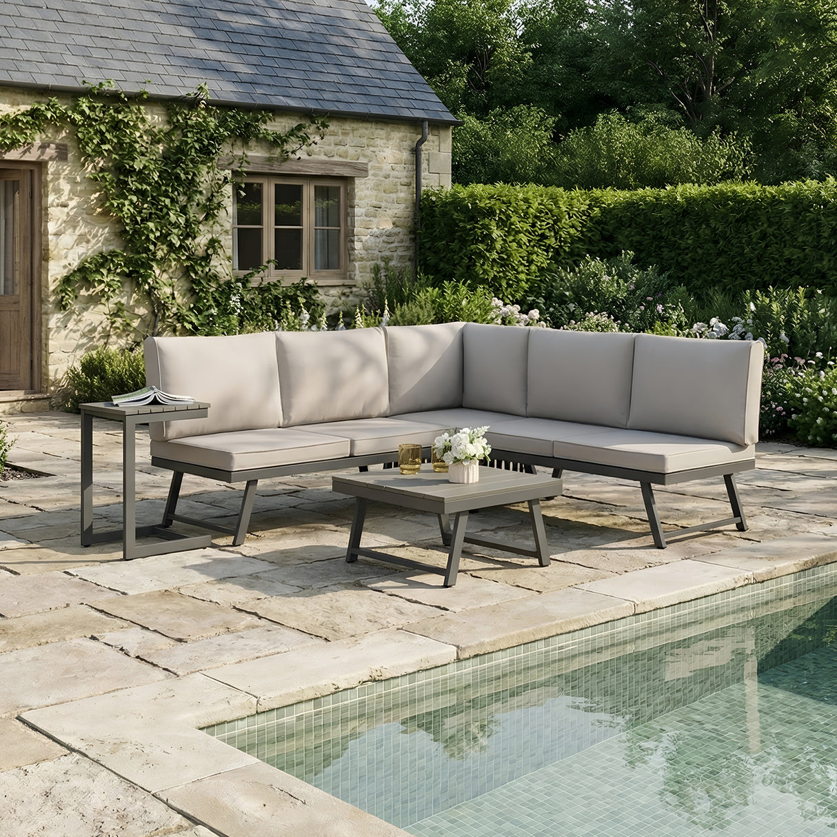 Monaco - Convertible into 2 Sun Loungers - Modular Corner Garden Sofa Set