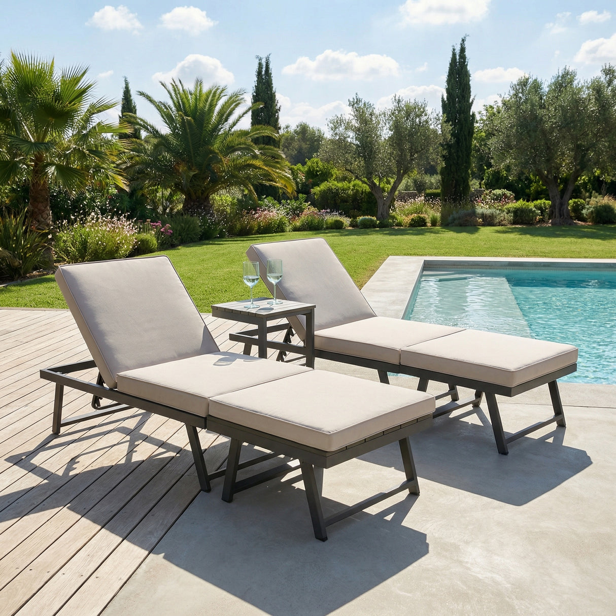 Monaco - Convertible into 2 Sun Loungers - Modular Corner Garden Sofa Set