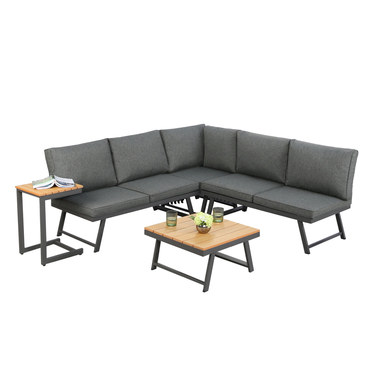 Monaco - Lounge Corner Sofa Set - Transforms into x2 Sunbeds