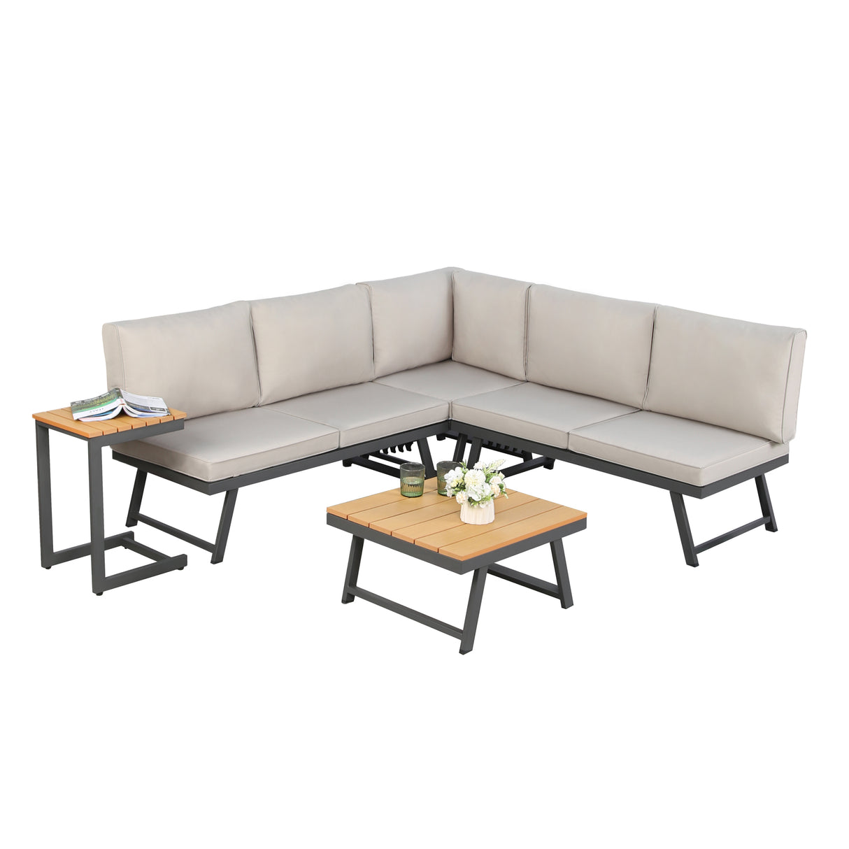 Monaco - Lounge Corner Sofa Set - Transforms into x2 Sunbeds