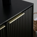Monza – 2 Door Sideboard with Fluted Panels – Black or Pale Ash