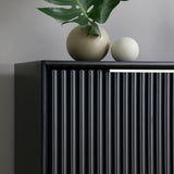 Monza – 2 Door Sideboard with Fluted Panels – Black or Pale Ash