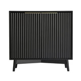 Monza – 2 Door Sideboard with Fluted Panels – Black or Pale Ash