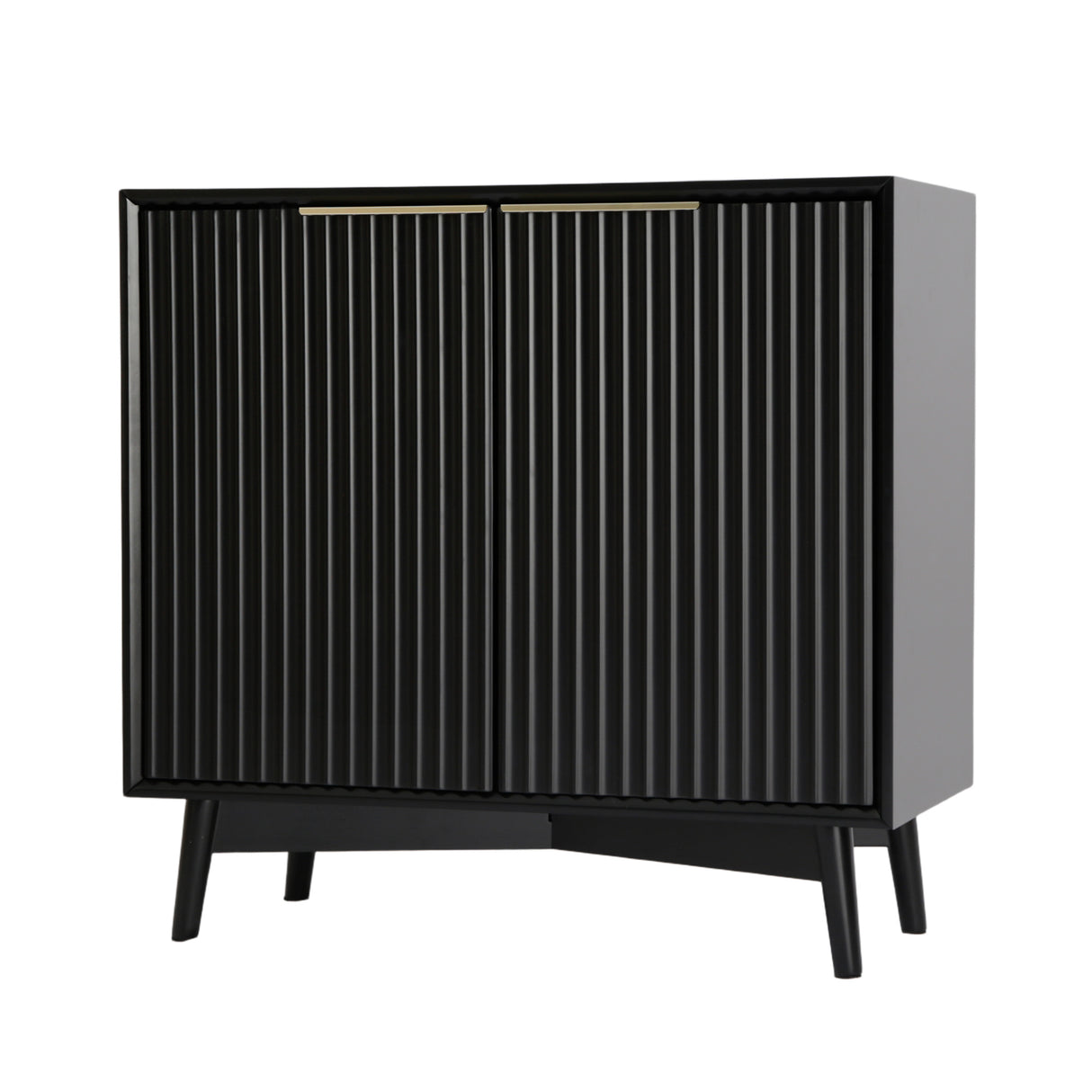 Monza – 2 Door Sideboard with Fluted Panels – Black or Pale Ash