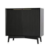 Monza – 2 Door Sideboard with Fluted Panels – Black or Pale Ash