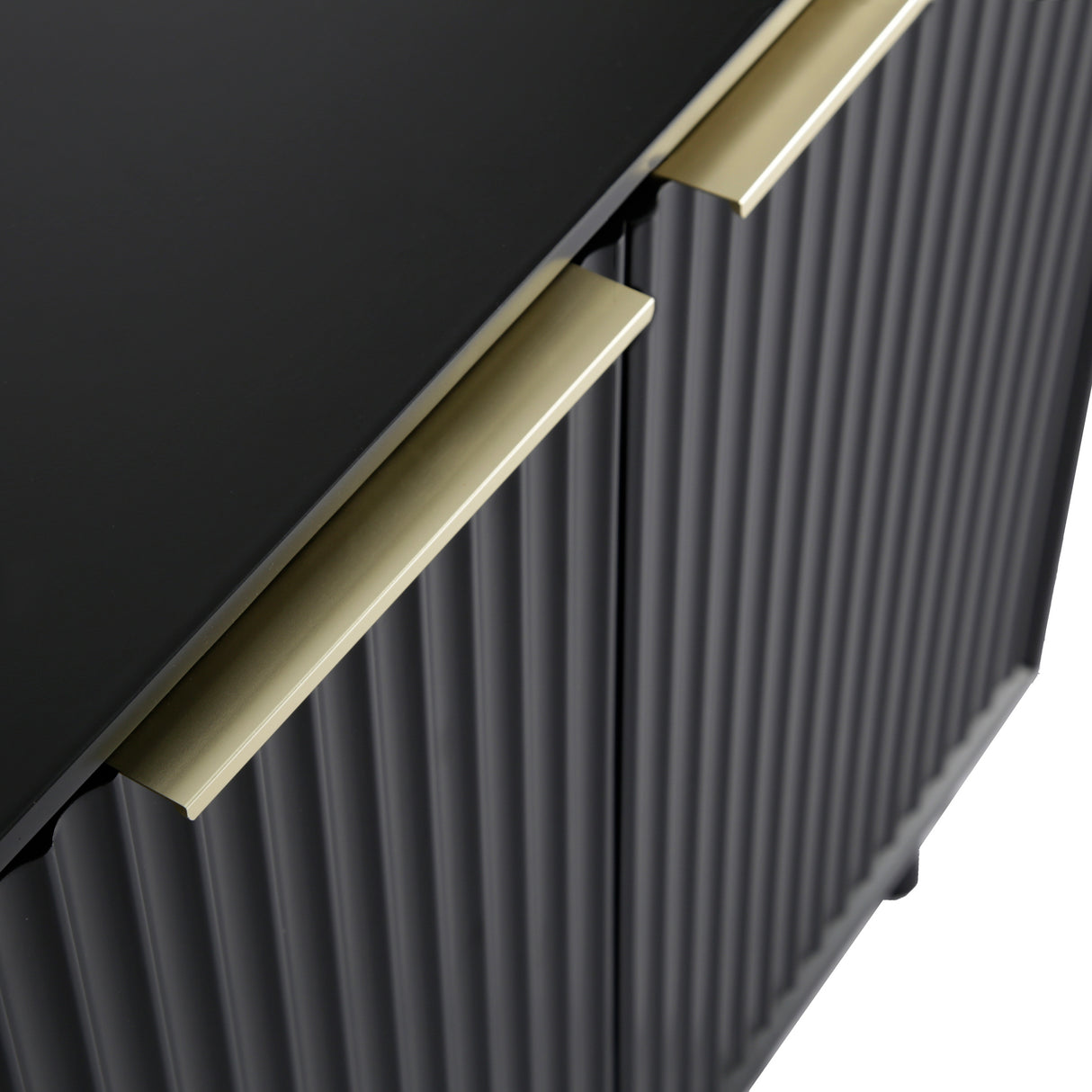 Monza – 2 Door Sideboard with Fluted Panels – Black or Pale Ash