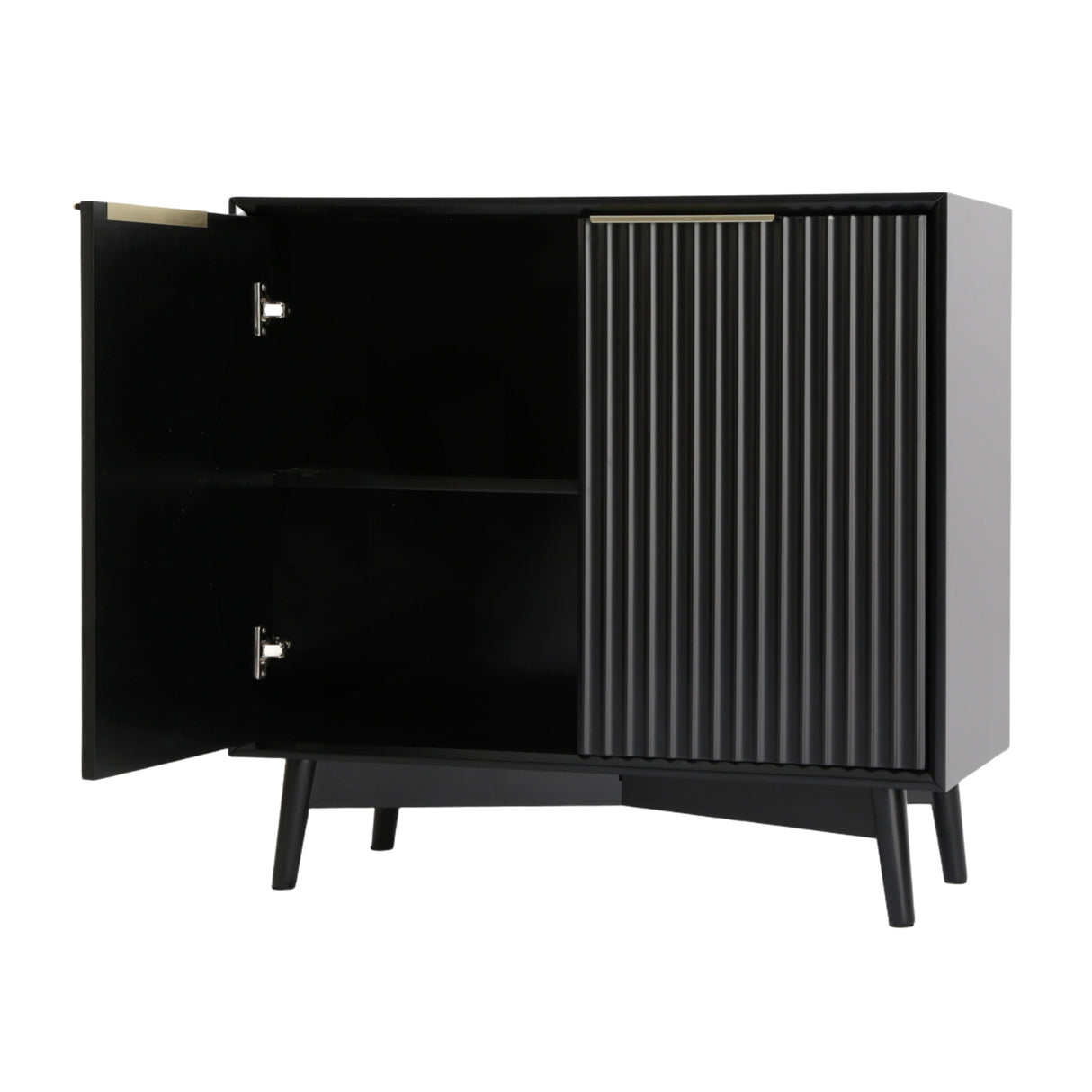 Monza – 2 Door Sideboard with Fluted Panels – Black or Pale Ash