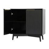 Monza – 2 Door Sideboard with Fluted Panels – Black or Pale Ash