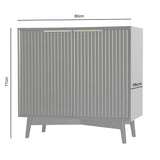 Monza – 2 Door Sideboard with Fluted Panels – Black or Pale Ash