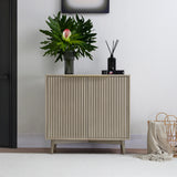 Monza – 2 Door Sideboard with Fluted Panels – Black or Pale Ash