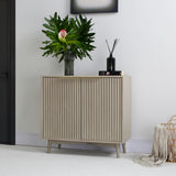 Monza – 2 Door Sideboard with Fluted Panels – Black or Pale Ash