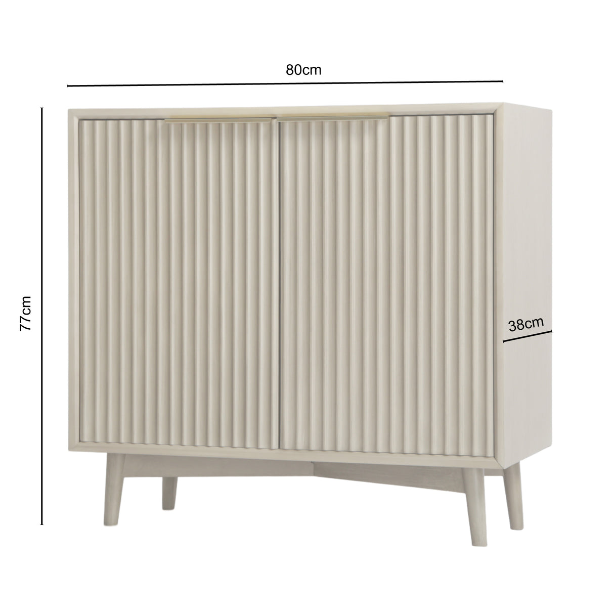 Monza – 2 Door Sideboard with Fluted Panels – Black or Pale Ash