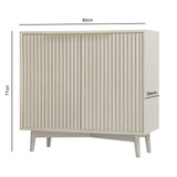 Monza – 2 Door Sideboard with Fluted Panels – Black or Pale Ash