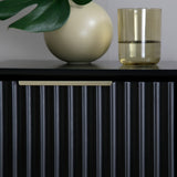 Monza – 2 Drawer Bedside Table with Fluted Front – Black or Grey