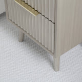 Monza – 2 Drawer Bedside Table with Fluted Front – Black or Grey