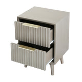 Monza – 2 Drawer Bedside Table with Fluted Front – Black or Grey