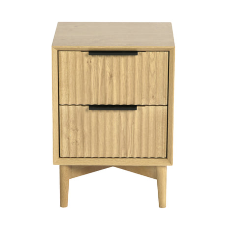 Monza 2 Drawer Bedside Table Natural