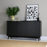 Monza – 3 Door Sideboard with Fluted Detailing – Black or Pale Ash