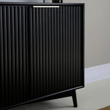 Monza – 3 Door Sideboard with Fluted Detailing – Black or Pale Ash