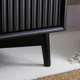 Monza – 3 Door Sideboard with Fluted Detailing – Black or Pale Ash