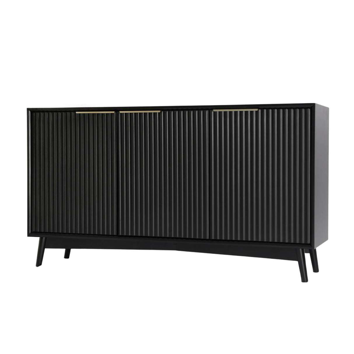 Monza – 3 Door Sideboard with Fluted Detailing – Black or Pale Ash