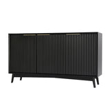 Monza – 3 Door Sideboard with Fluted Detailing – Black or Pale Ash