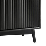 Monza – 3 Door Sideboard with Fluted Detailing – Black or Pale Ash