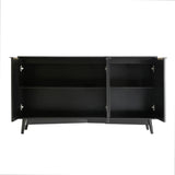 Monza – 3 Door Sideboard with Fluted Detailing – Black or Pale Ash