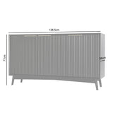 Monza – 3 Door Sideboard with Fluted Detailing – Black or Pale Ash