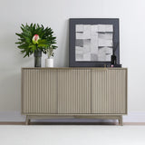 Monza – 3 Door Sideboard with Fluted Detailing – Black or Pale Ash