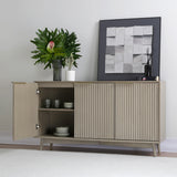 Monza – 3 Door Sideboard with Fluted Detailing – Black or Pale Ash