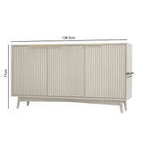 Monza – 3 Door Sideboard with Fluted Detailing – Black or Pale Ash