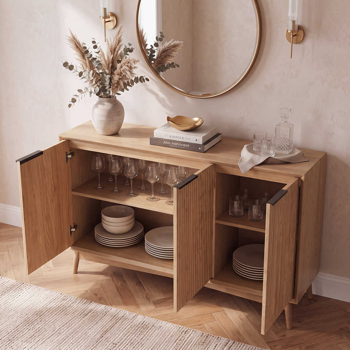 Monza 3 Door Sideboard Natural