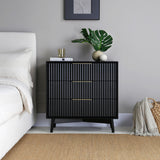 Monza – 3 Drawer Chest with Fluted Front – Black or Grey