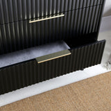 Monza – 3 Drawer Chest with Fluted Front – Black or Grey