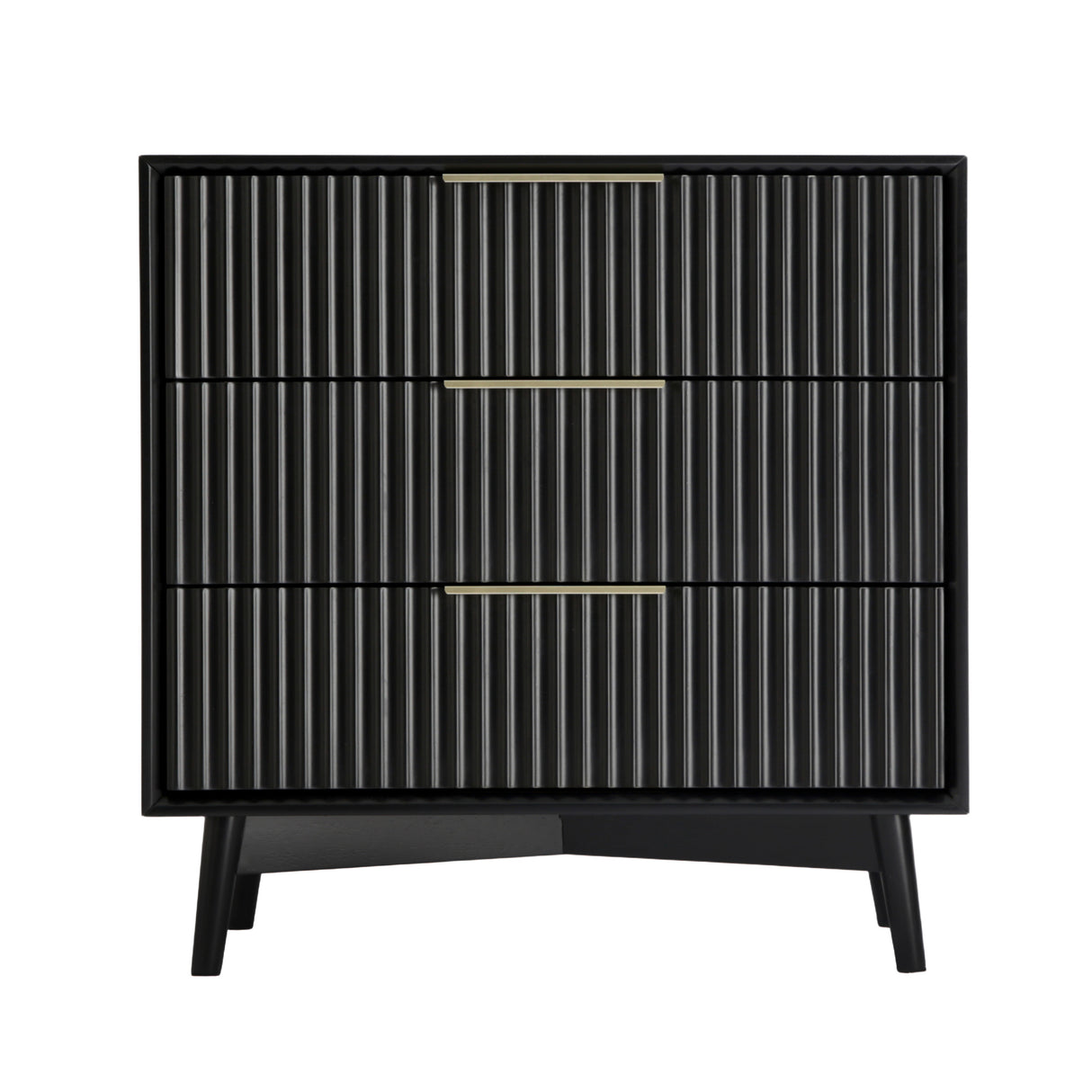 Monza – 3 Drawer Chest with Fluted Front – Black or Grey