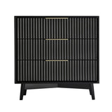 Monza – 3 Drawer Chest with Fluted Front – Black or Grey