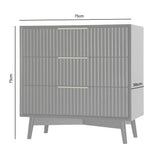 Monza – 3 Drawer Chest with Fluted Front – Black or Grey