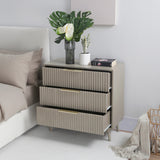 Monza – 3 Drawer Chest with Fluted Front – Black or Grey