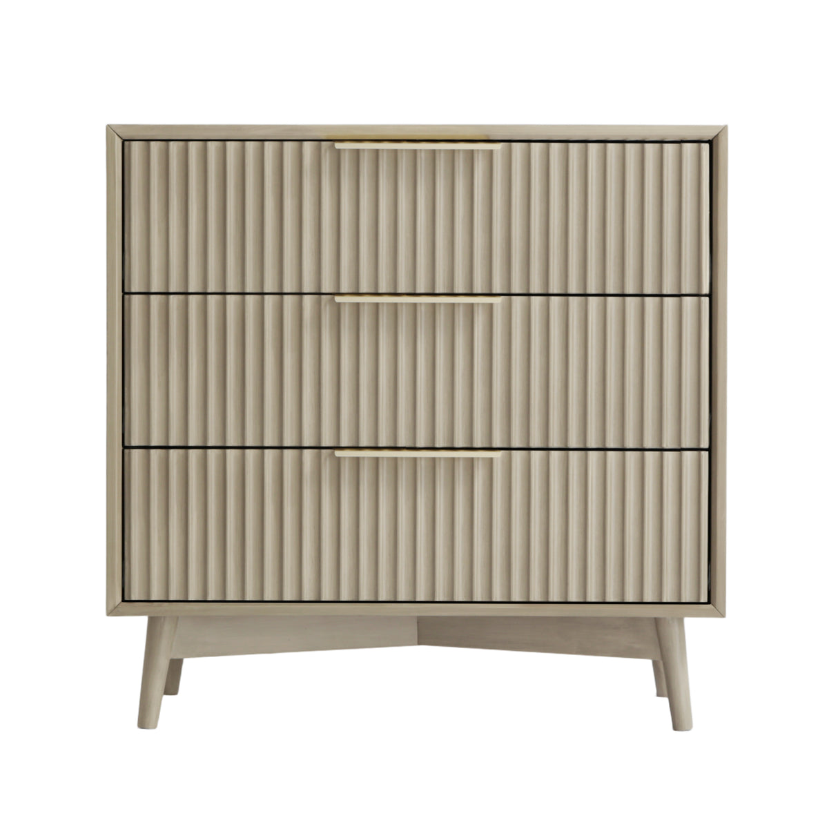 Monza – 3 Drawer Chest with Fluted Front – Black or Grey