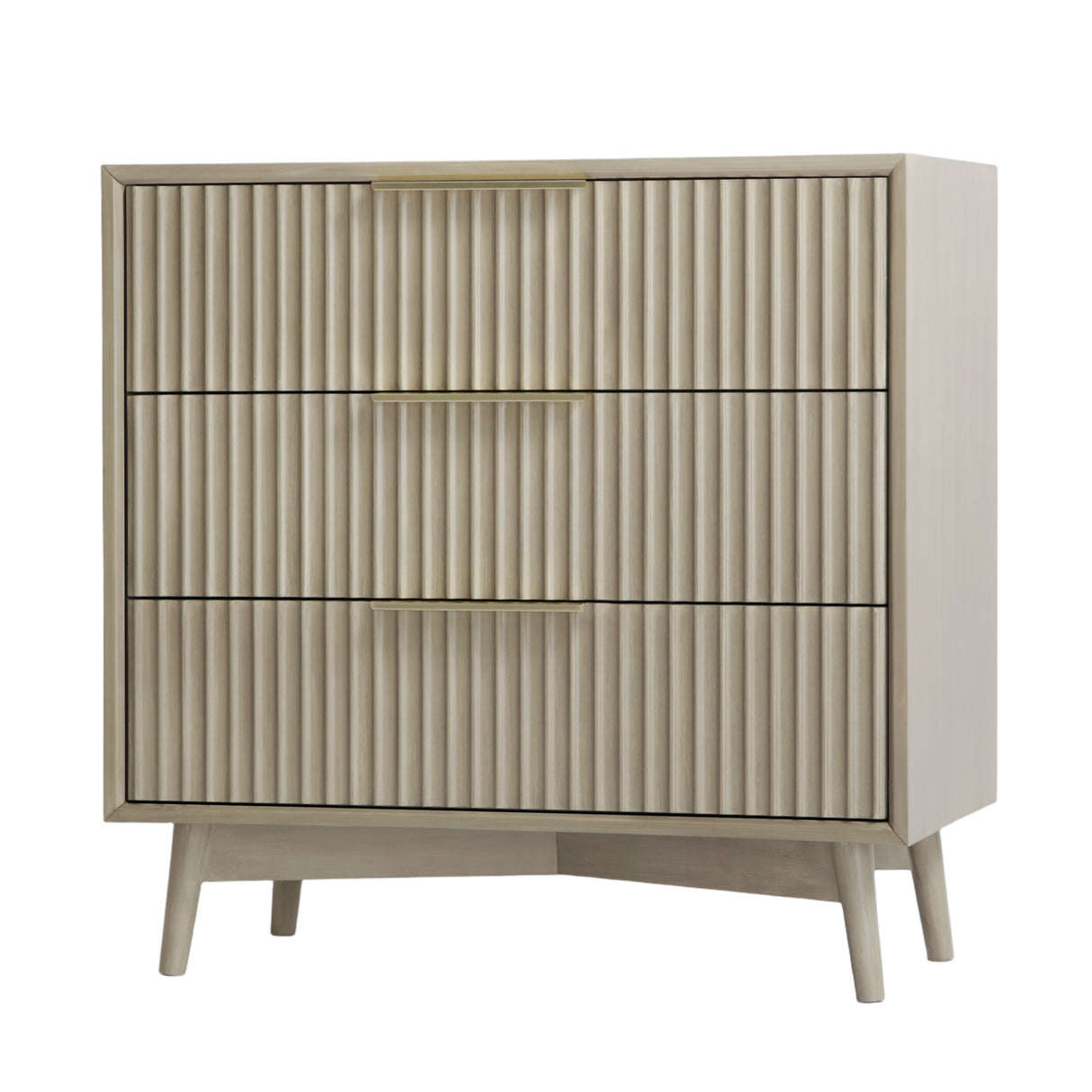 Monza – 3 Drawer Chest with Fluted Front – Black or Grey